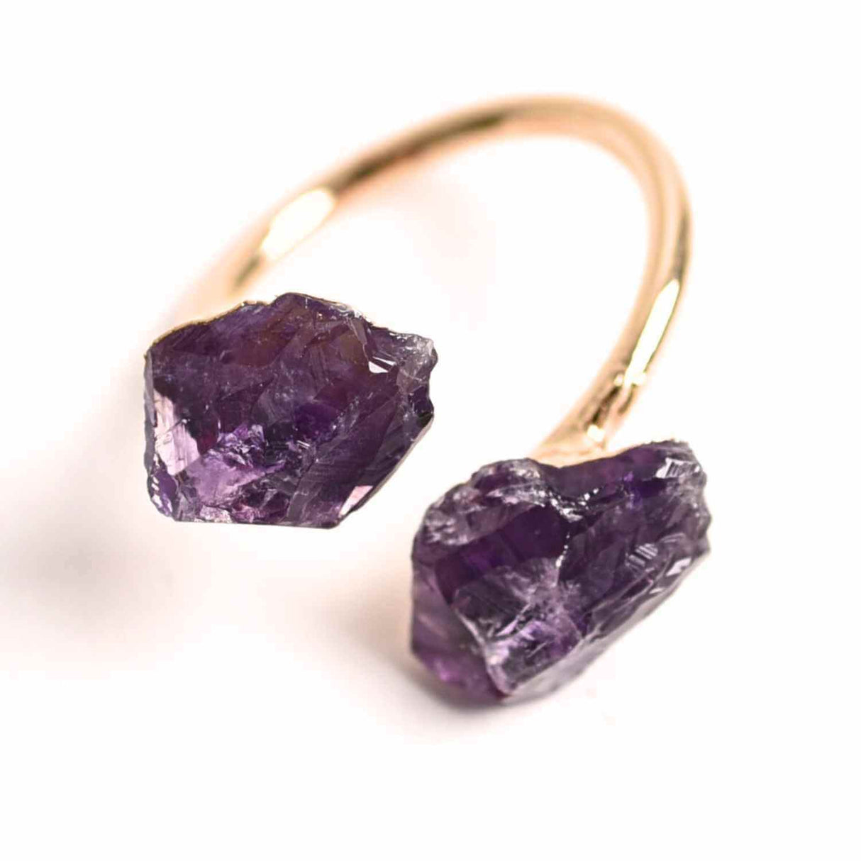 Inel reglabil cu dublu Ametist – Claritate mentala si echilibru spiritual