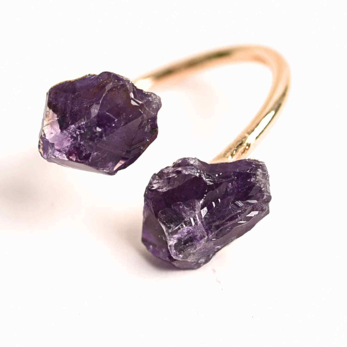 Inel reglabil cu dublu Ametist – Claritate mentala si echilibru spiritual