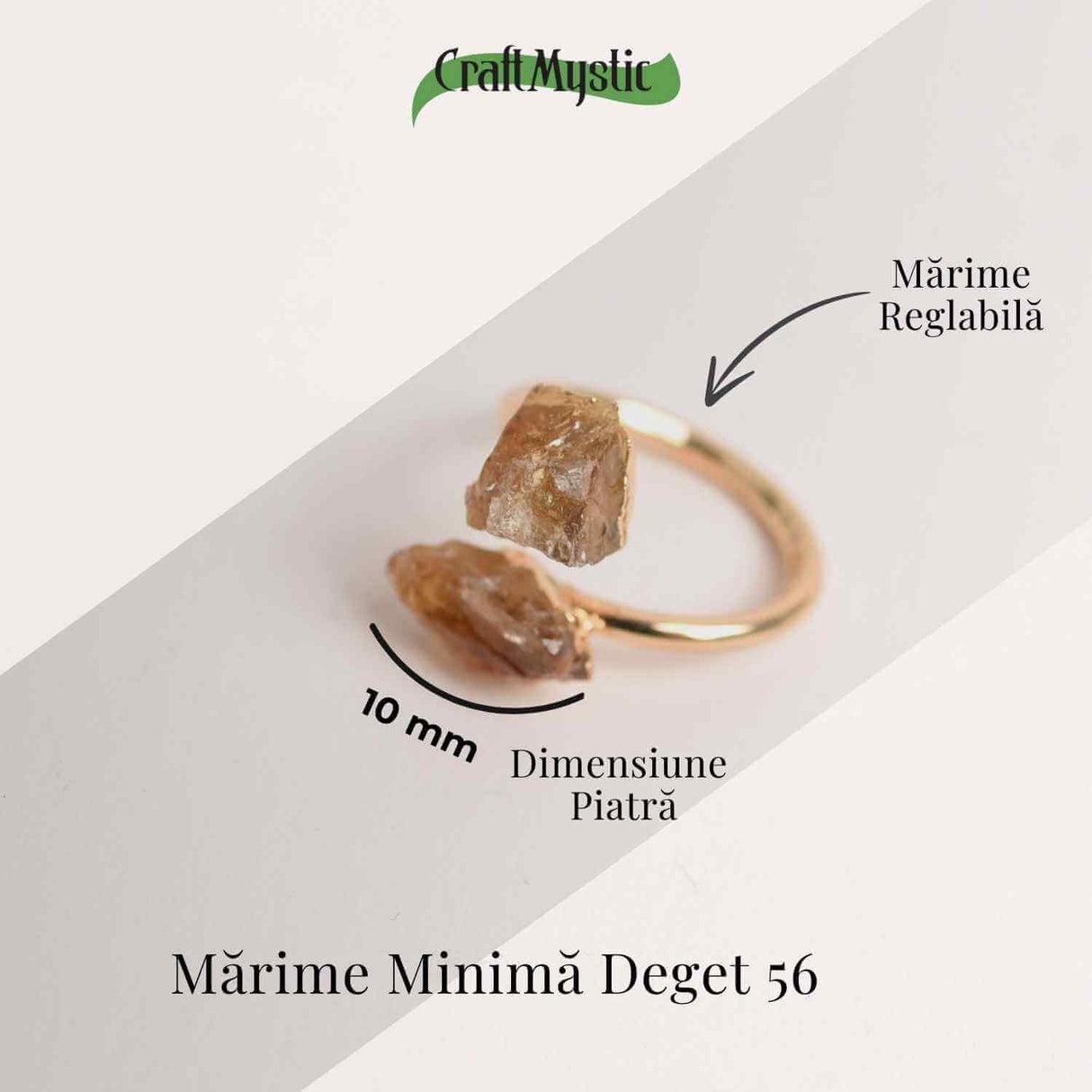 Inel reglabil cu dublu Citrin – Abundenta si energie pozitiva