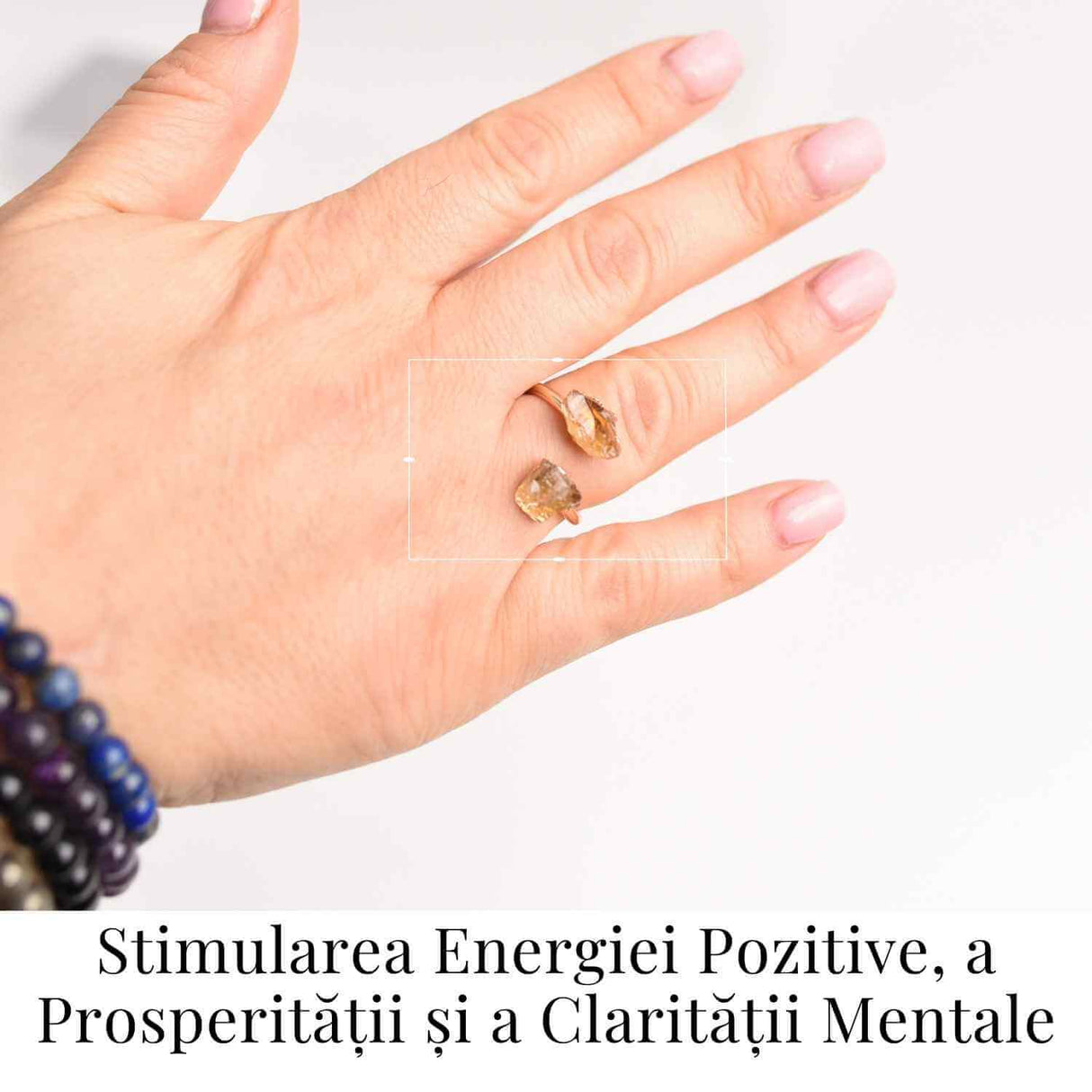 Inel reglabil cu dublu Citrin – Abundenta si energie pozitiva
