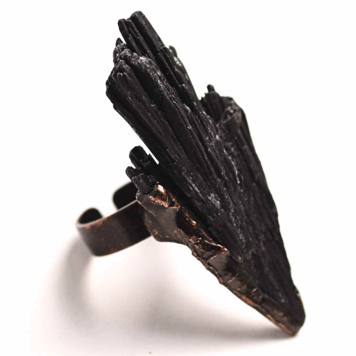 Inel Reglabil Vintage cu Turmalina Neagra aripa – Protectie si echilibru energetic
