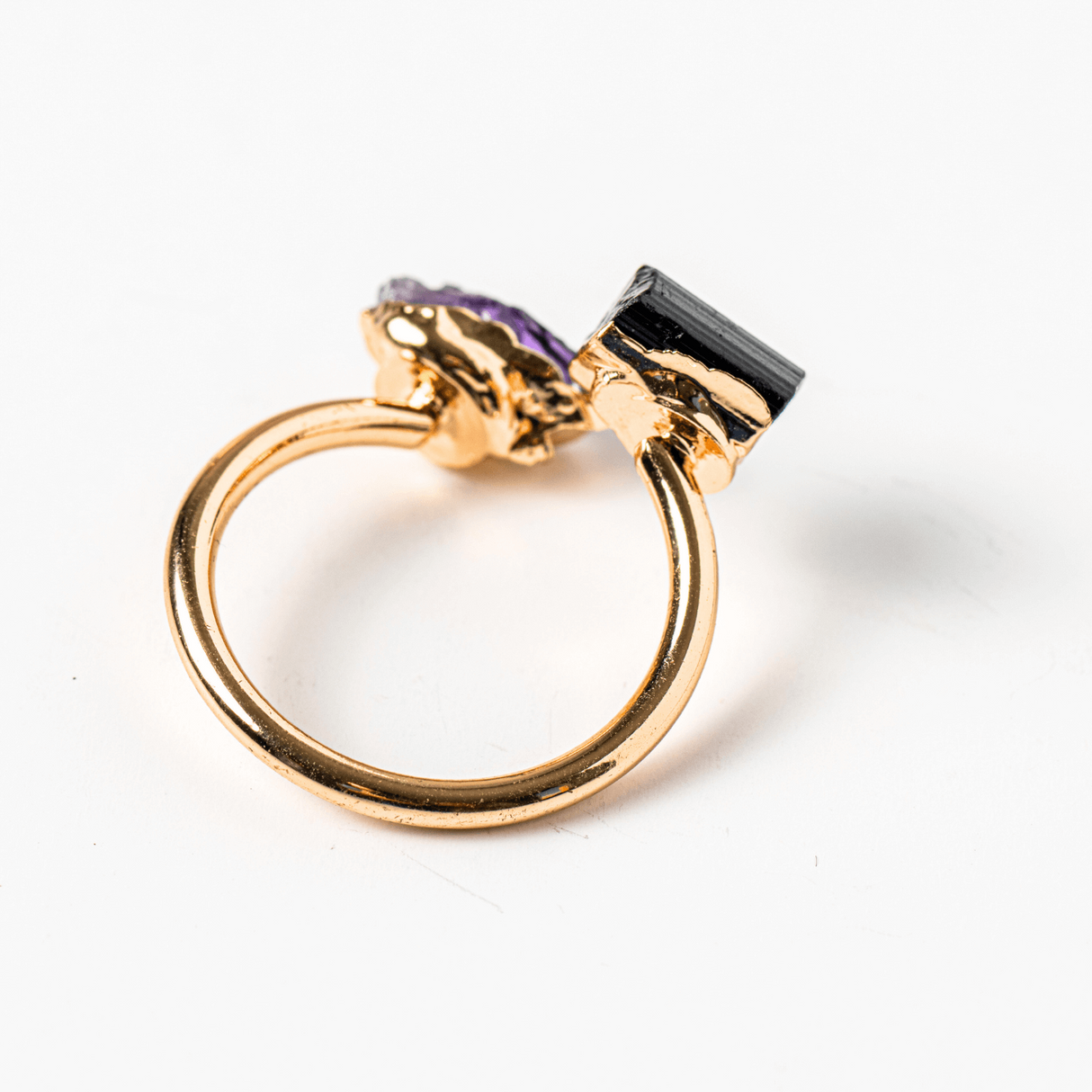 Inel reglabil cu Ametist si Turmalina – Echilibru si Energie Pozitiva