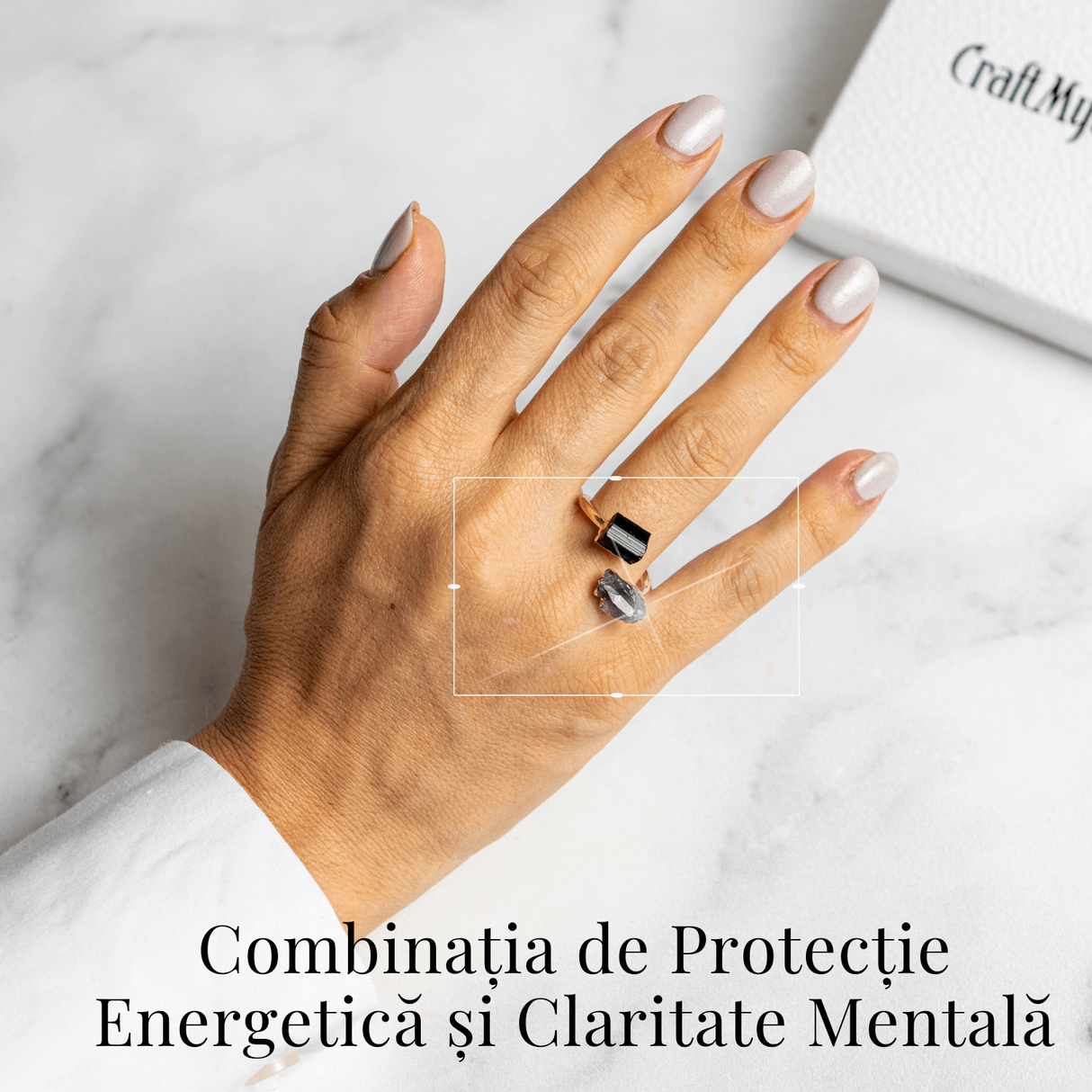 Inel reglabil cu Ametist si Turmalina – Echilibru si Energie Pozitiva