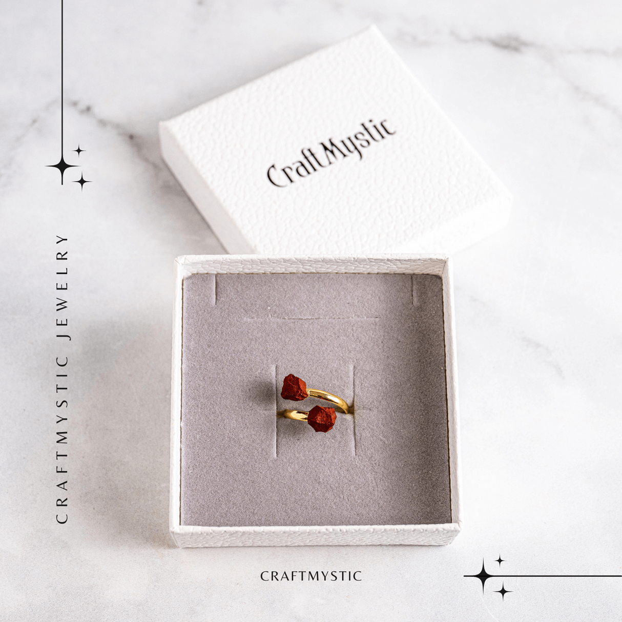 Energie si echilibru zilnic – Inel cu dublu jasp rosu brut