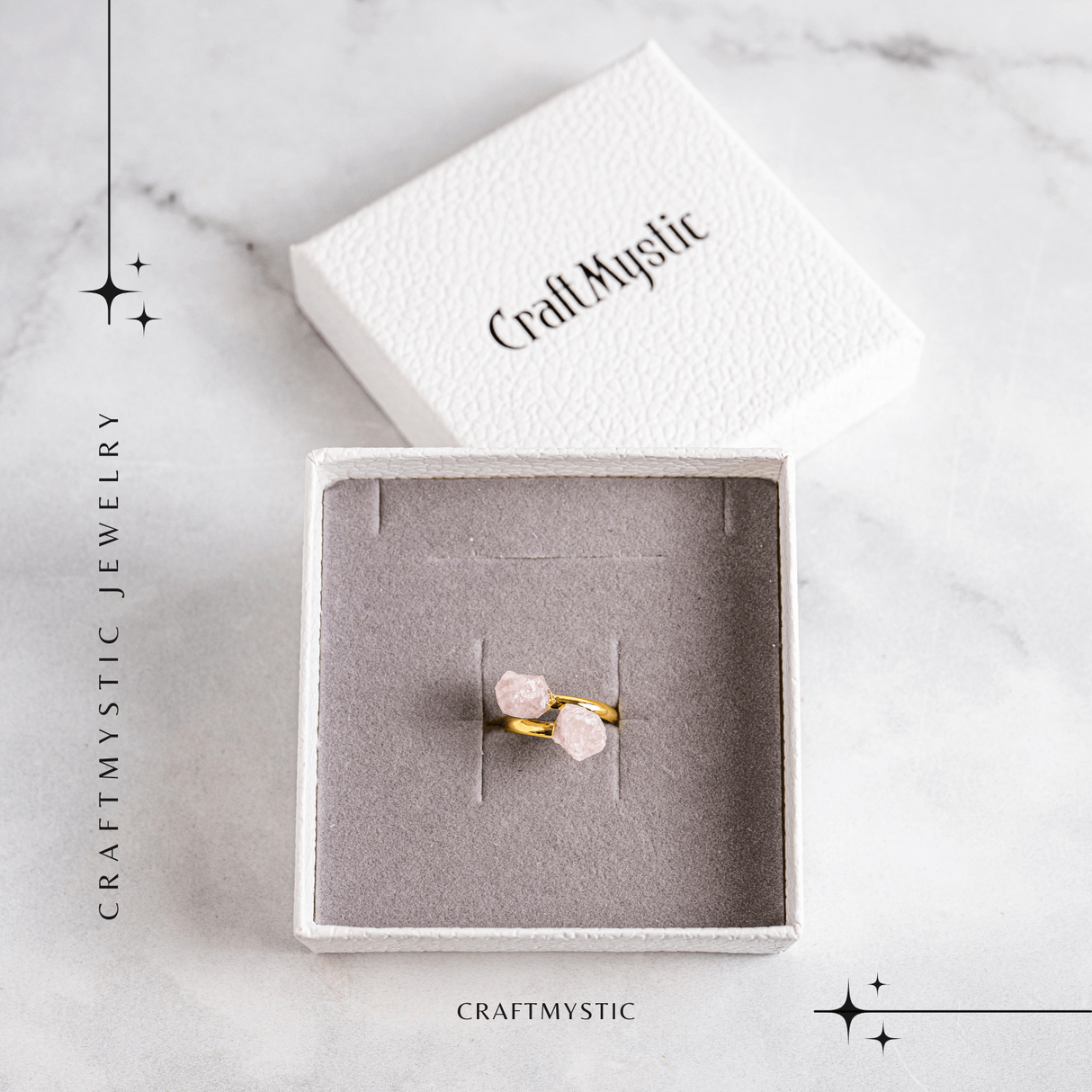 Inelul iubirii – Dublu Cuart roz natural pentru armonie si echilibru emotional