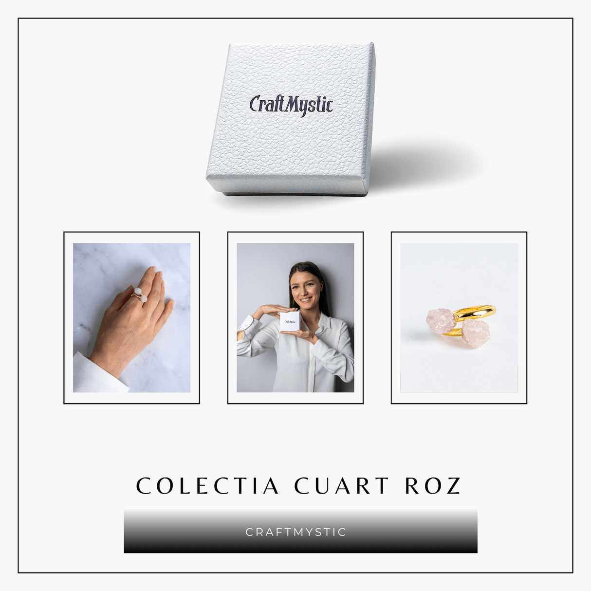 Inelul iubirii – Dublu Cuart roz natural pentru armonie si echilibru emotional