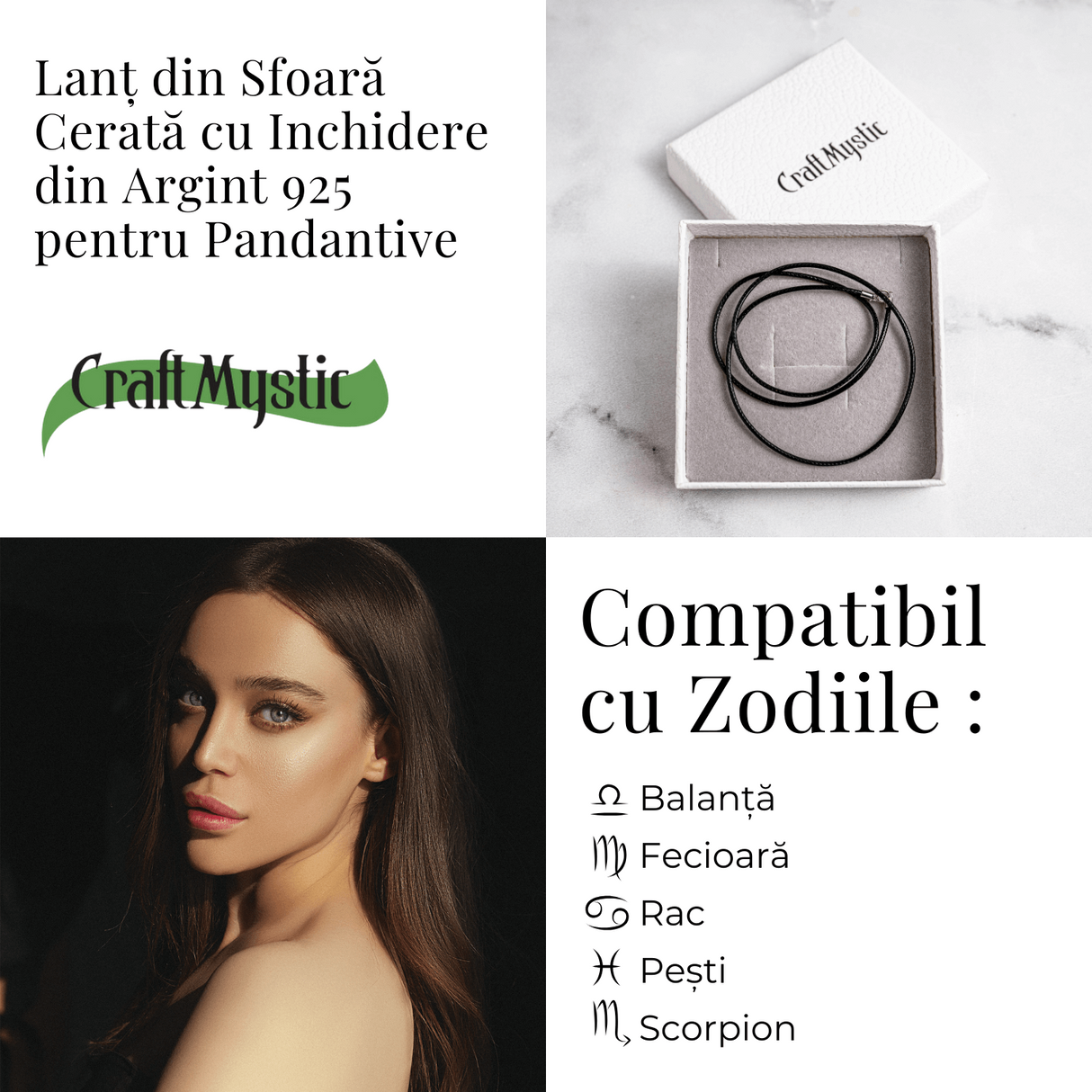 Lant din Sfoara Cerata cu Inchidere din Argint 925 pentru Pandantive