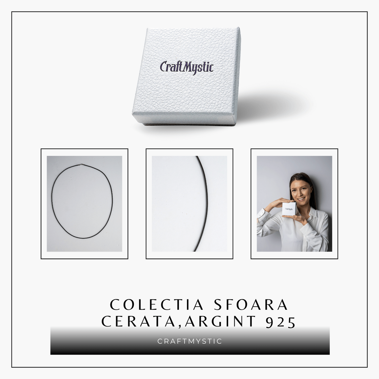 Lant din Sfoara Cerata cu Inchidere din Argint 925 pentru Pandantive