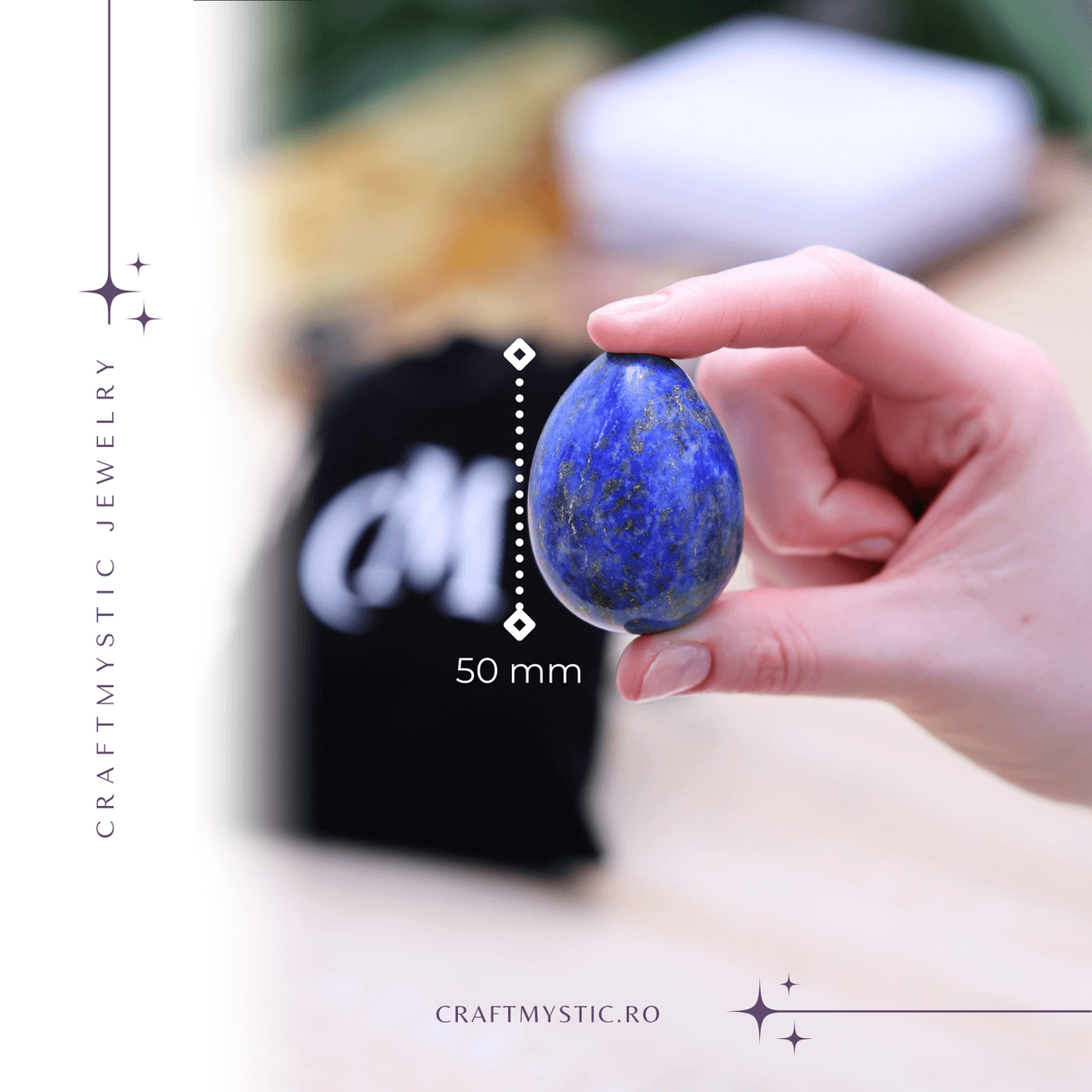 Ou Handmade de 50mm din Piatra Naturala de Lapis Lazuli