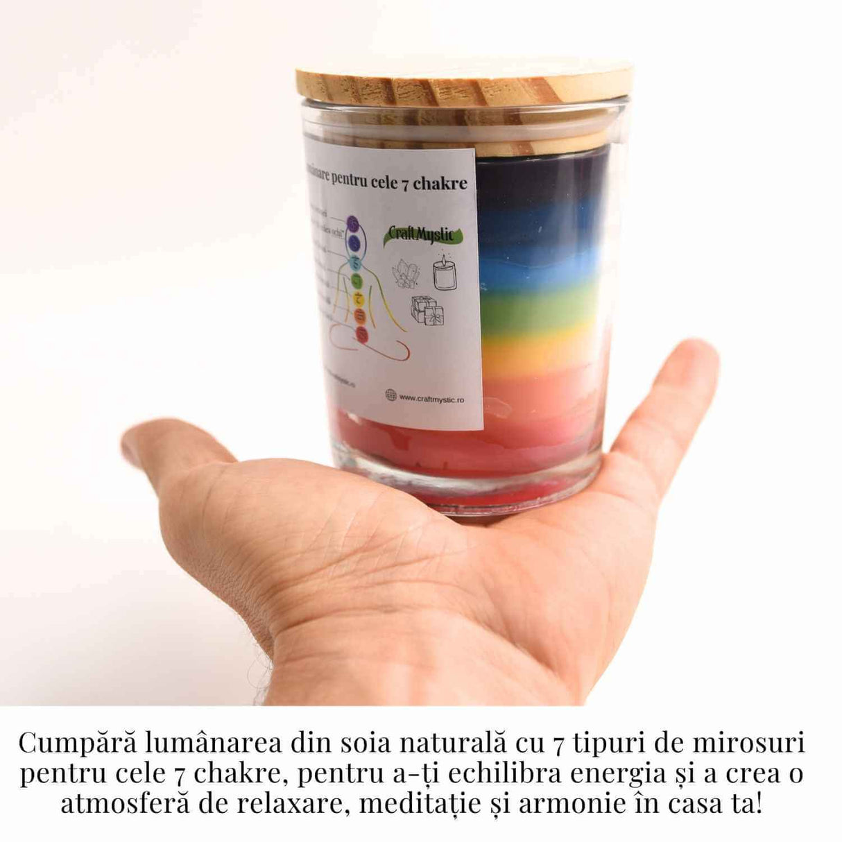 Lumanare din soia naturala cu 7 arome pentru echilibrarea chakrelor