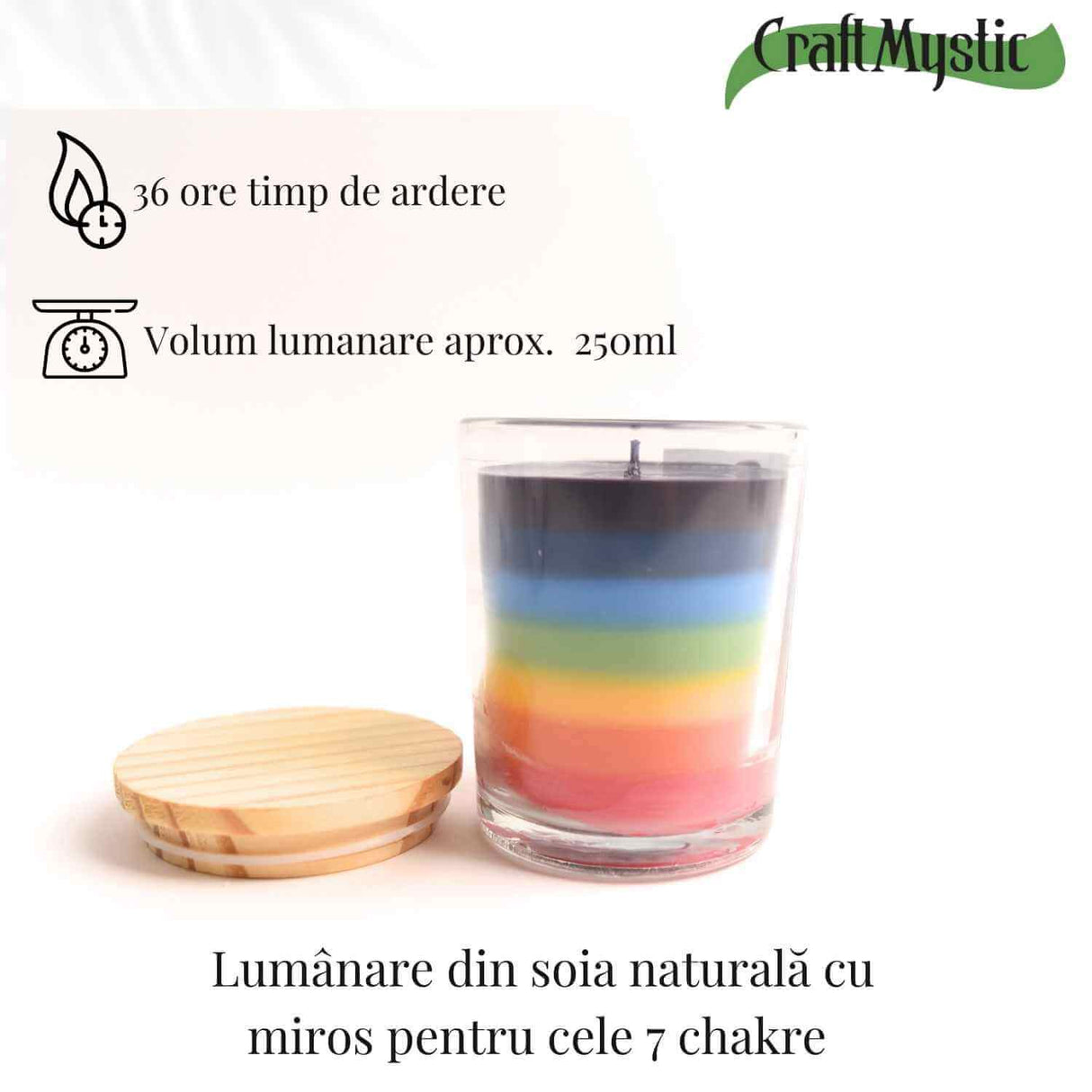 Lumanare din soia naturala cu 7 arome pentru echilibrarea chakrelor