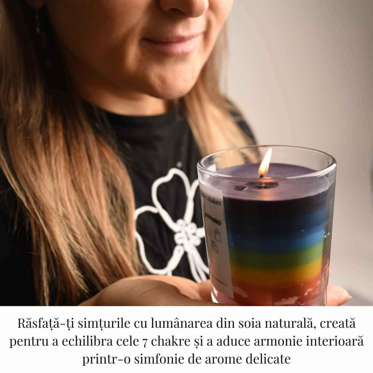 Lumanare din soia naturala cu 7 arome pentru echilibrarea chakrelor