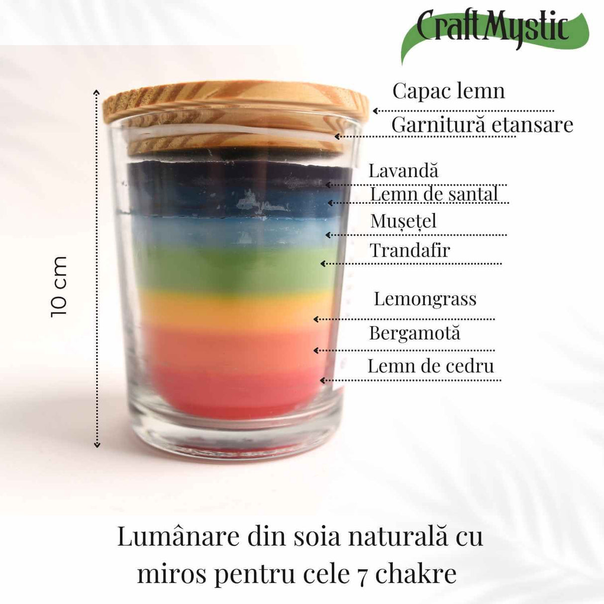 Lumanare din soia naturala cu 7 arome pentru echilibrarea chakrelor