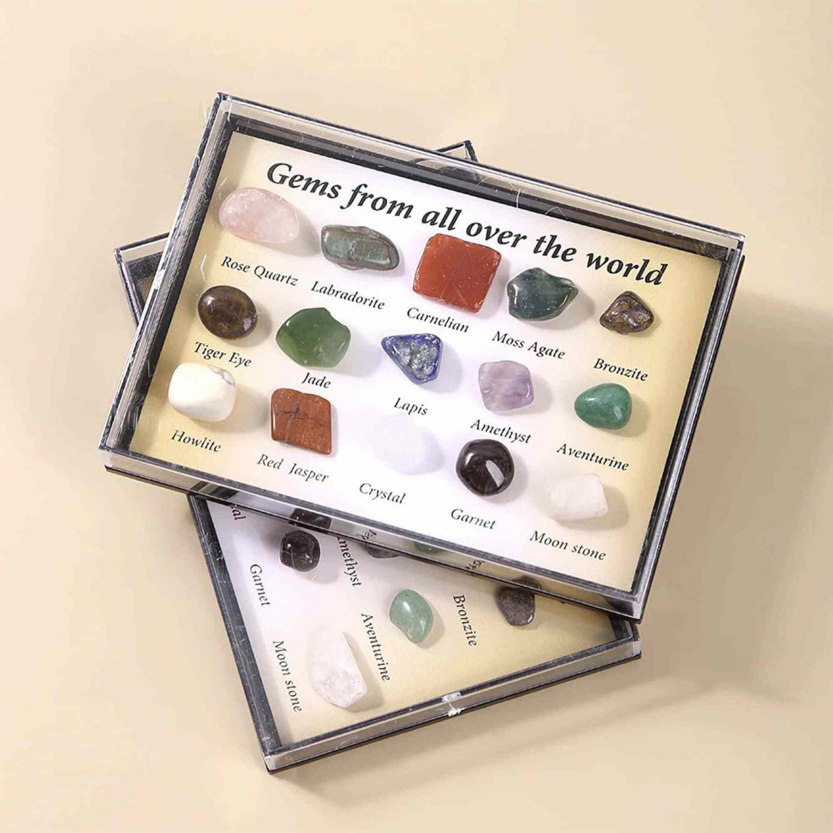 Mini set educational copii 15 pietre de colectie | Pietre specimen etichetate, educationale pentru baieti si fete
