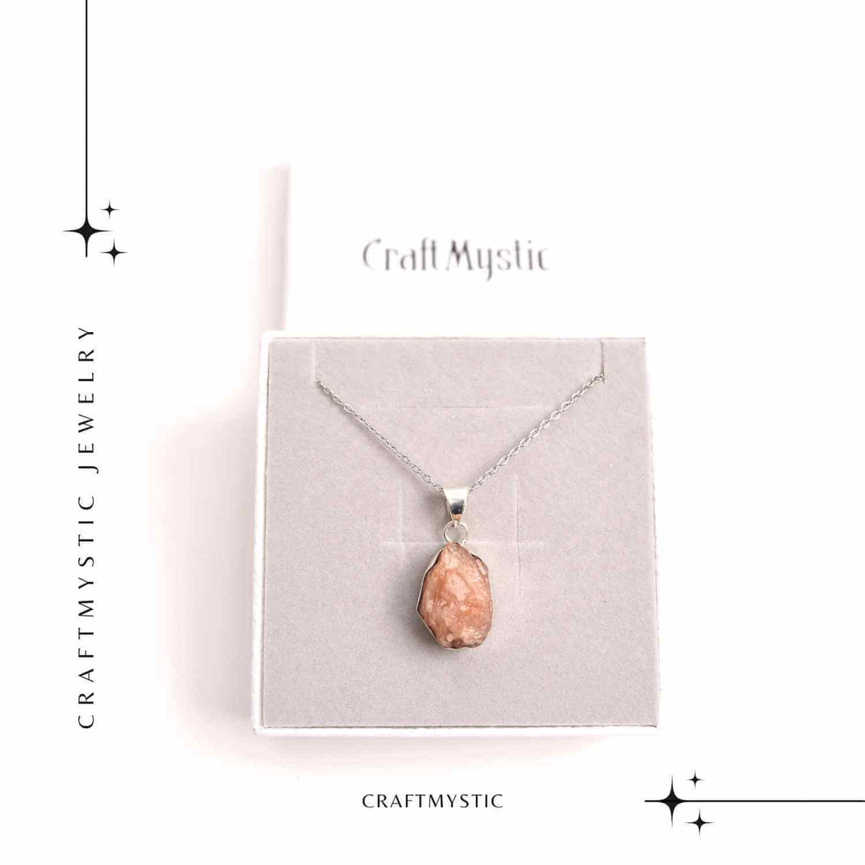 Colier Argint 925 cu Piatra Soarelui Brut - Energie Pozitiva