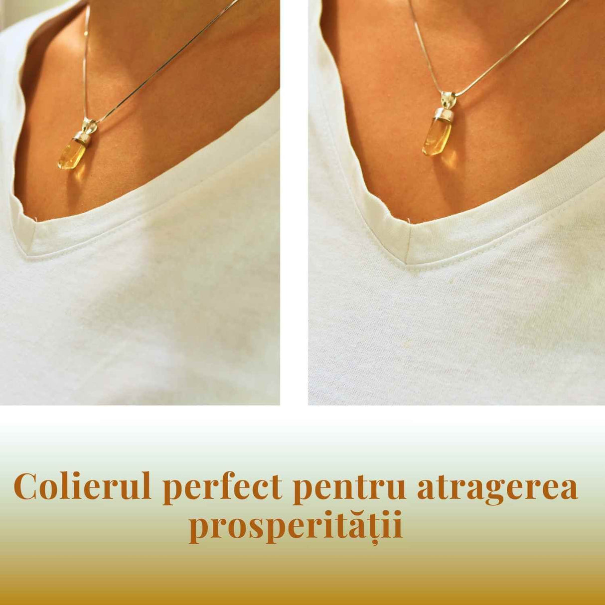 Pandantiv Argint cu Citrin - Energia si Stralucirea Naturii, 24mm