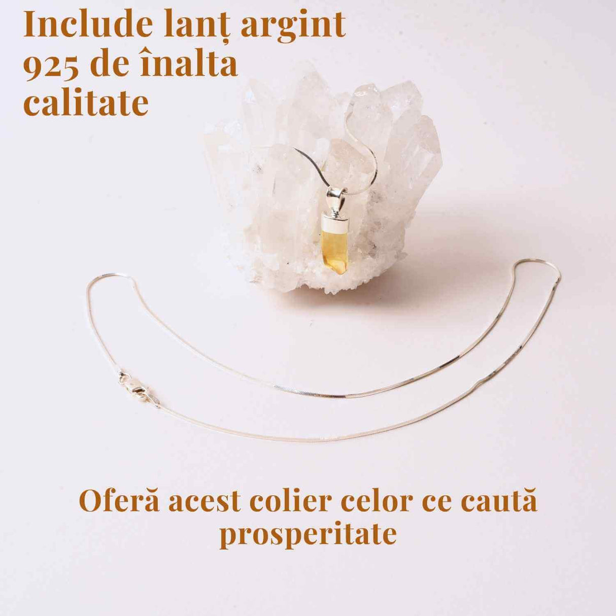 Pandantiv Argint cu Citrin - Energia si Stralucirea Naturii, 24mm