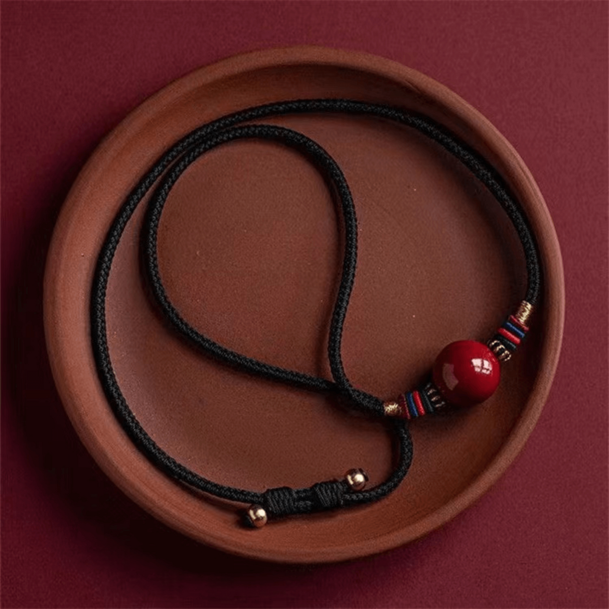 Colier cu pandantiv 16mm din cinabru natural