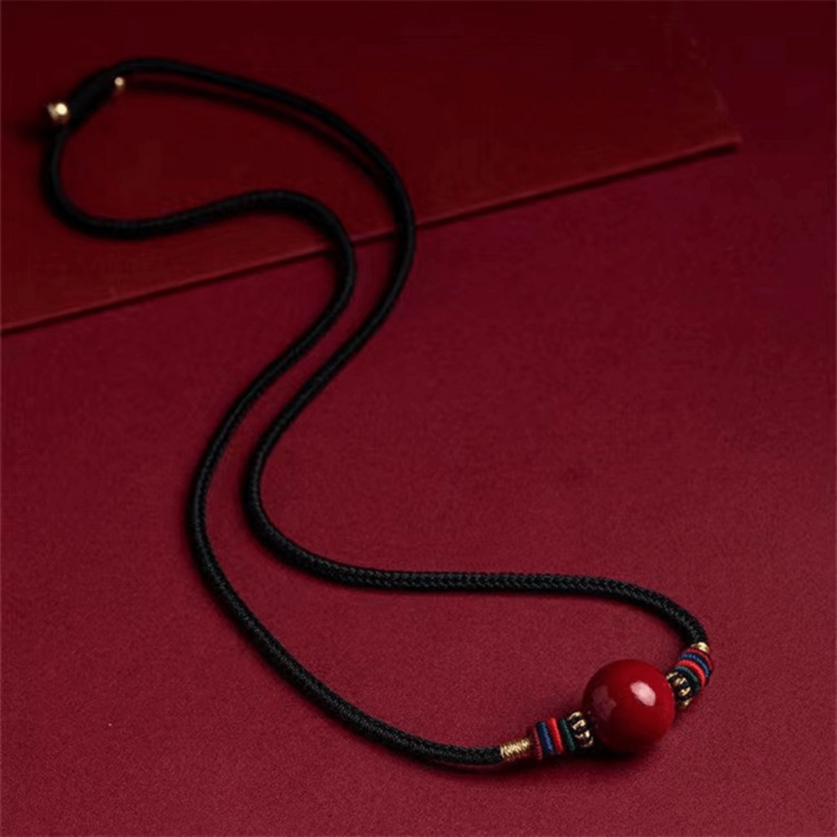 Colier cu pandantiv 16mm din cinabru natural