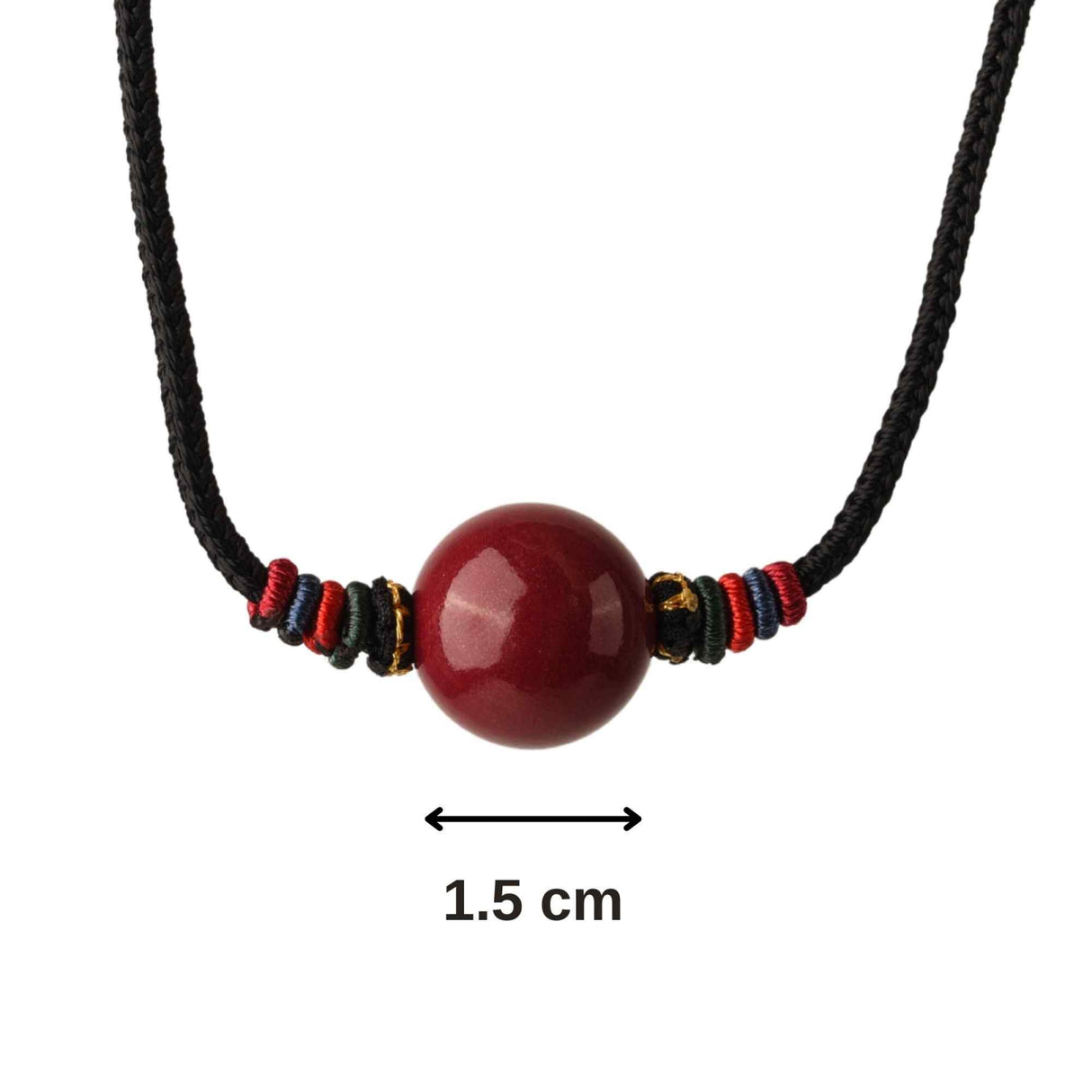 Colier cu pandantiv 16mm din cinabru natural