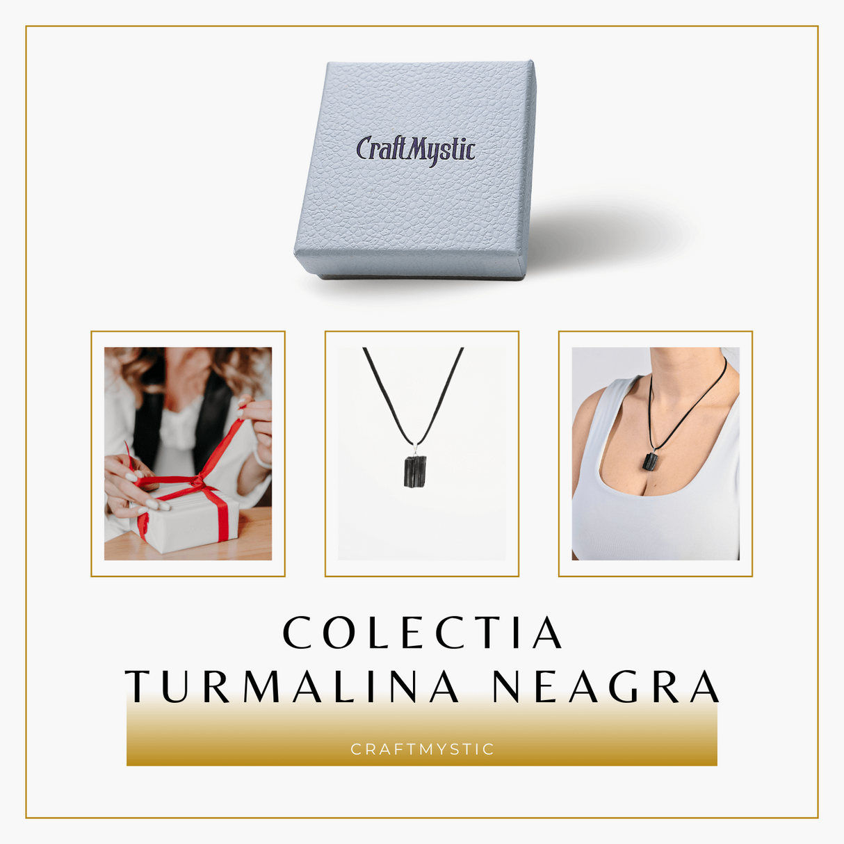 Colier Ajustabil cu Pandantiv din Turmalina Neagra Naturala 25-30mm