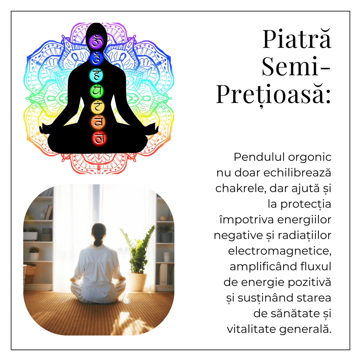 Pendul de Radiestezie cu Pietre 7 Chakre – Echilibru Energetic si Claritate