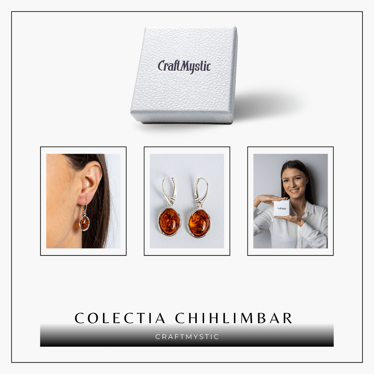 Piatra soarelui la urechea ta – Bijuterie Cercei cu vibe cald si elegant din chihlimbar si argint 925