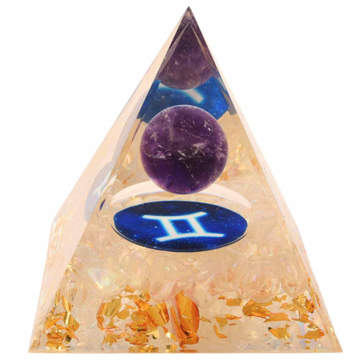 Piramida de Energie Orgonica cu Cristale de Vindecare specifice a Zodiilor pentru Relaxare, Meditatie si Ornament