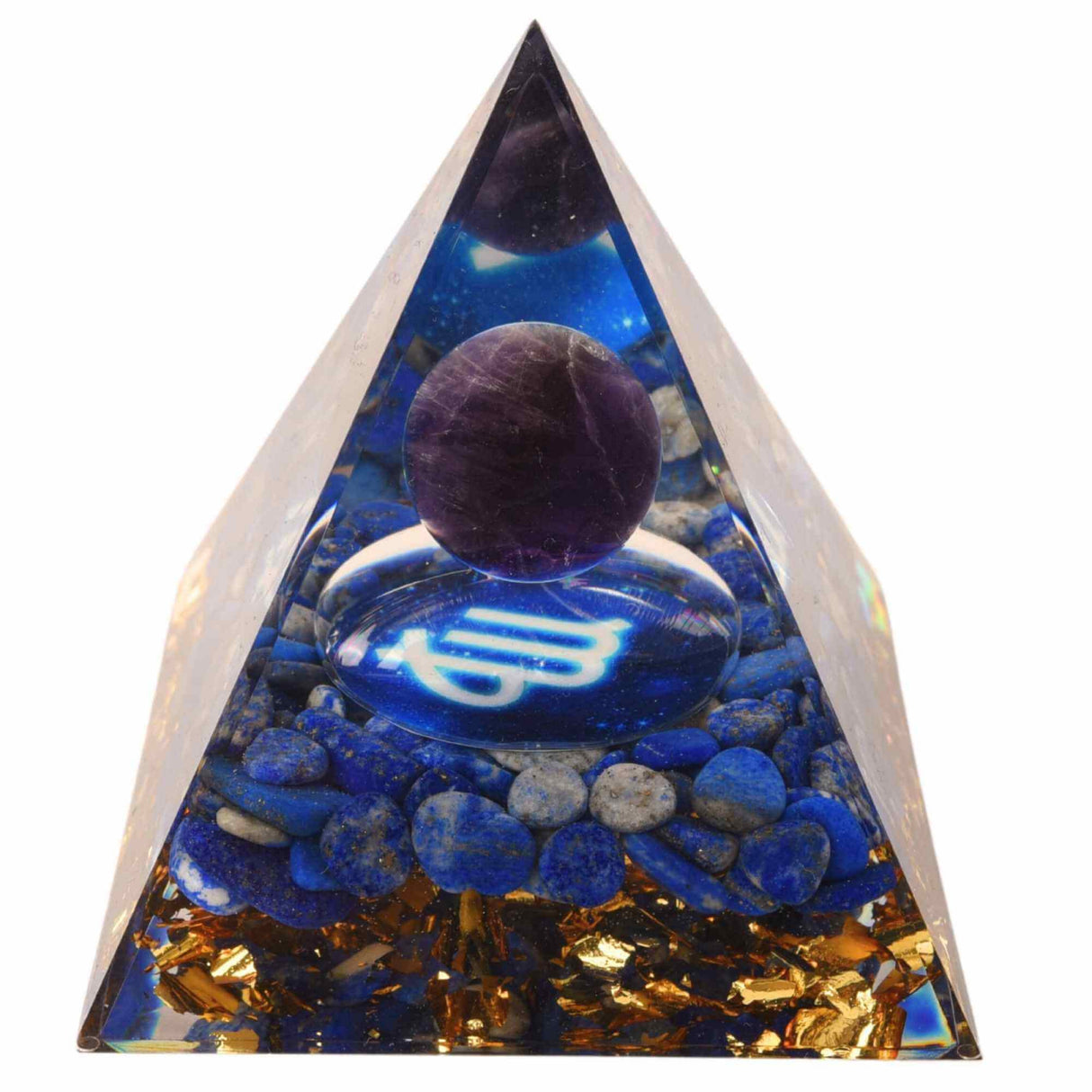 Piramida de Energie Orgonica cu Cristale de Vindecare specifice a Zodiilor pentru Relaxare, Meditatie si Ornament