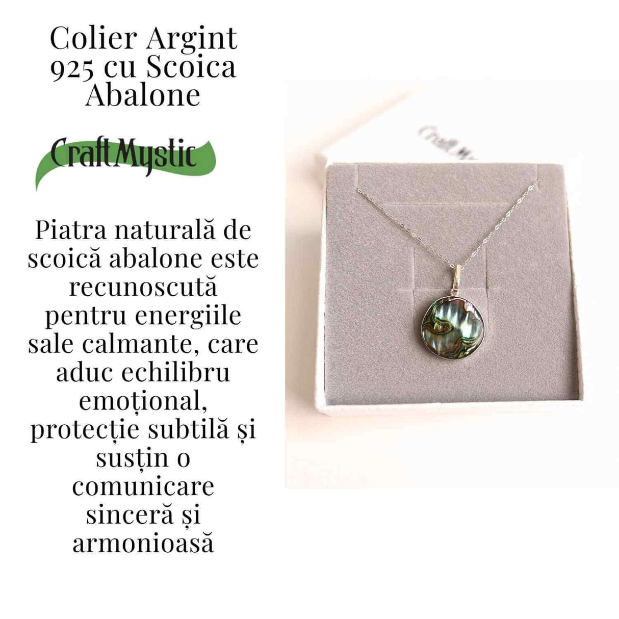 Armonie Interioara si Energie Oceanica – Colier Rotund cu Scoica Abalone si Argint 925