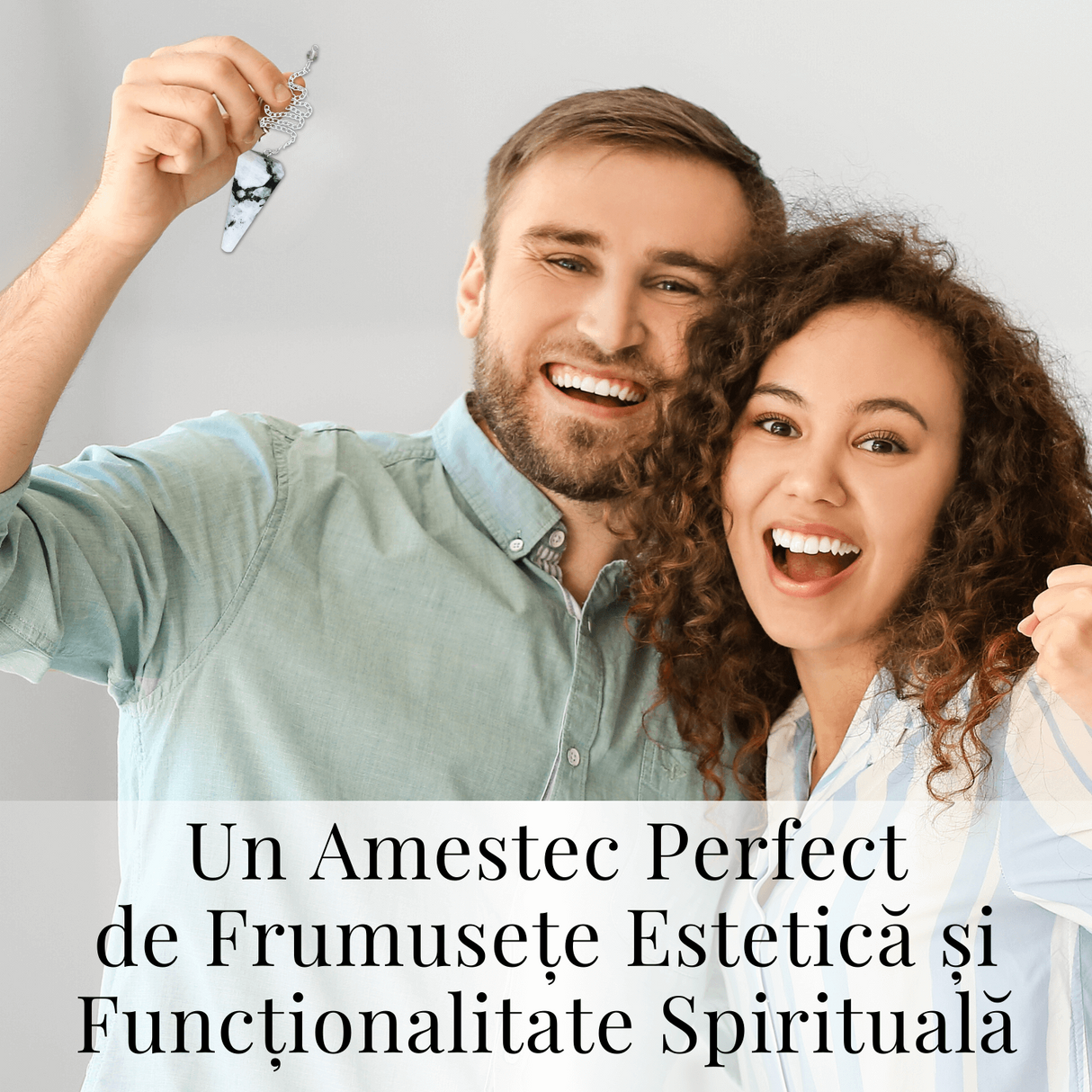 Pendul Radiestezie cu Varf de Piatra Lunii Curcubeu Natural 45 mm