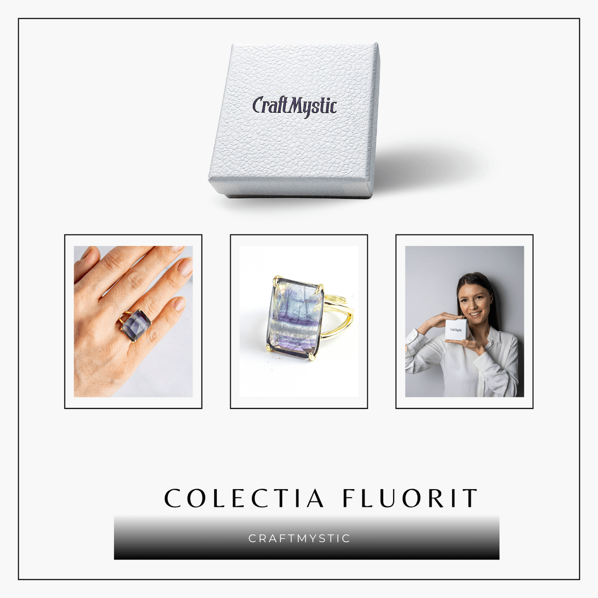 Claritate si Protectie – Inel cu Fluorit Natural si Energie Mentala