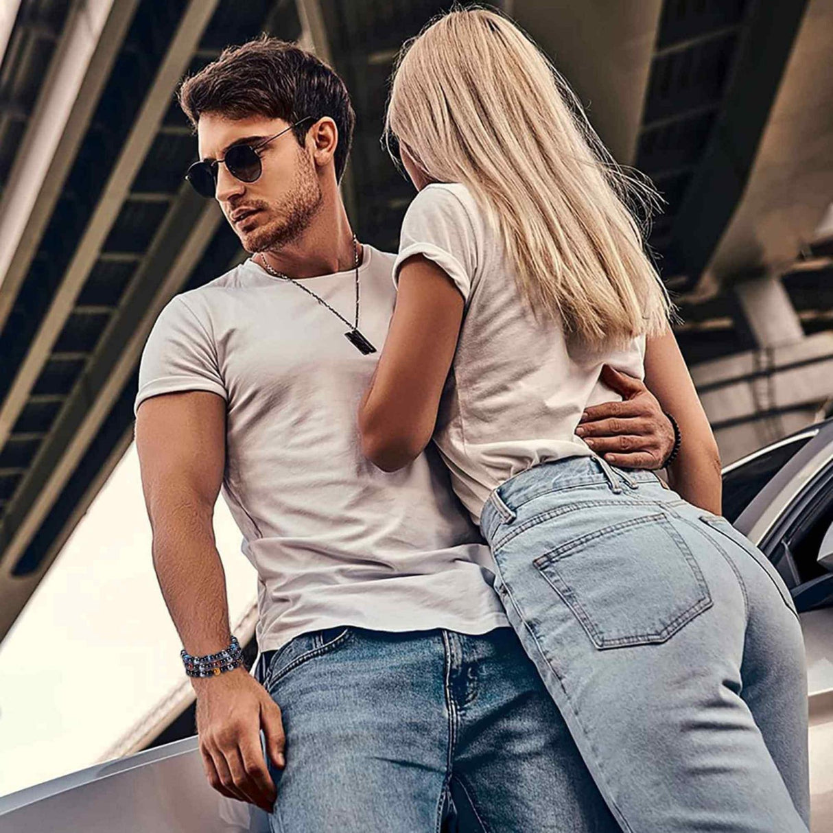 Set 3 Bratari cu Tripla Protectie, Bratara cu Margele de Cristal Vindecator de 8 mm, Bratara din Obsidian Hematit Ochi de Tigru Albastru Rosu pentru Femei si Barbati