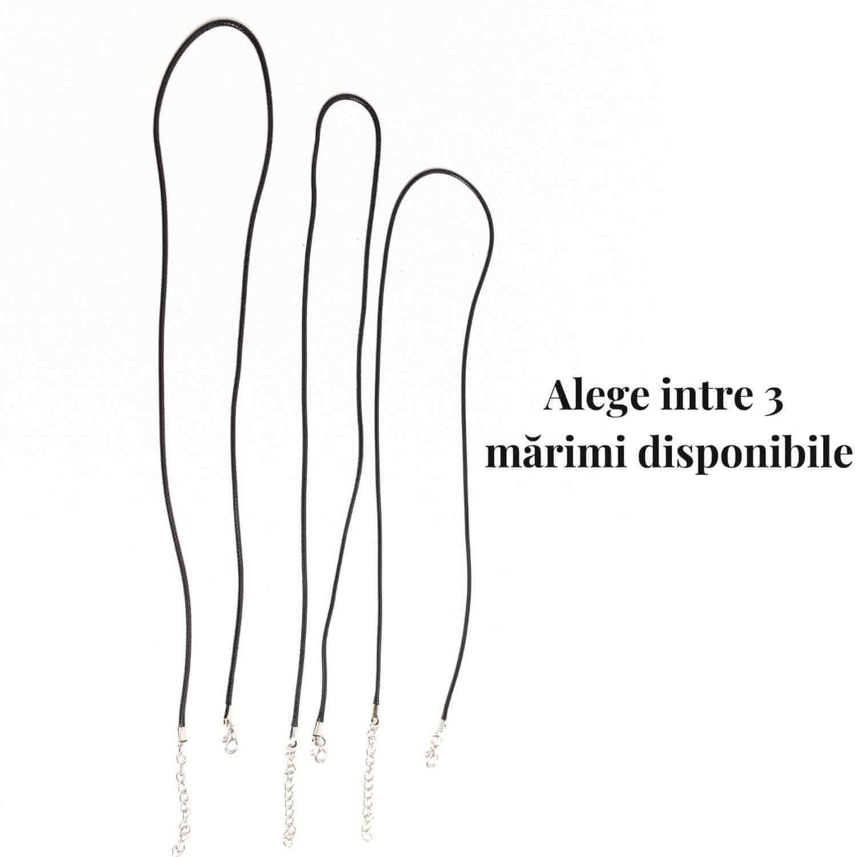 Snur piele artificiala cerata 50 cm cu gaica Argint 925