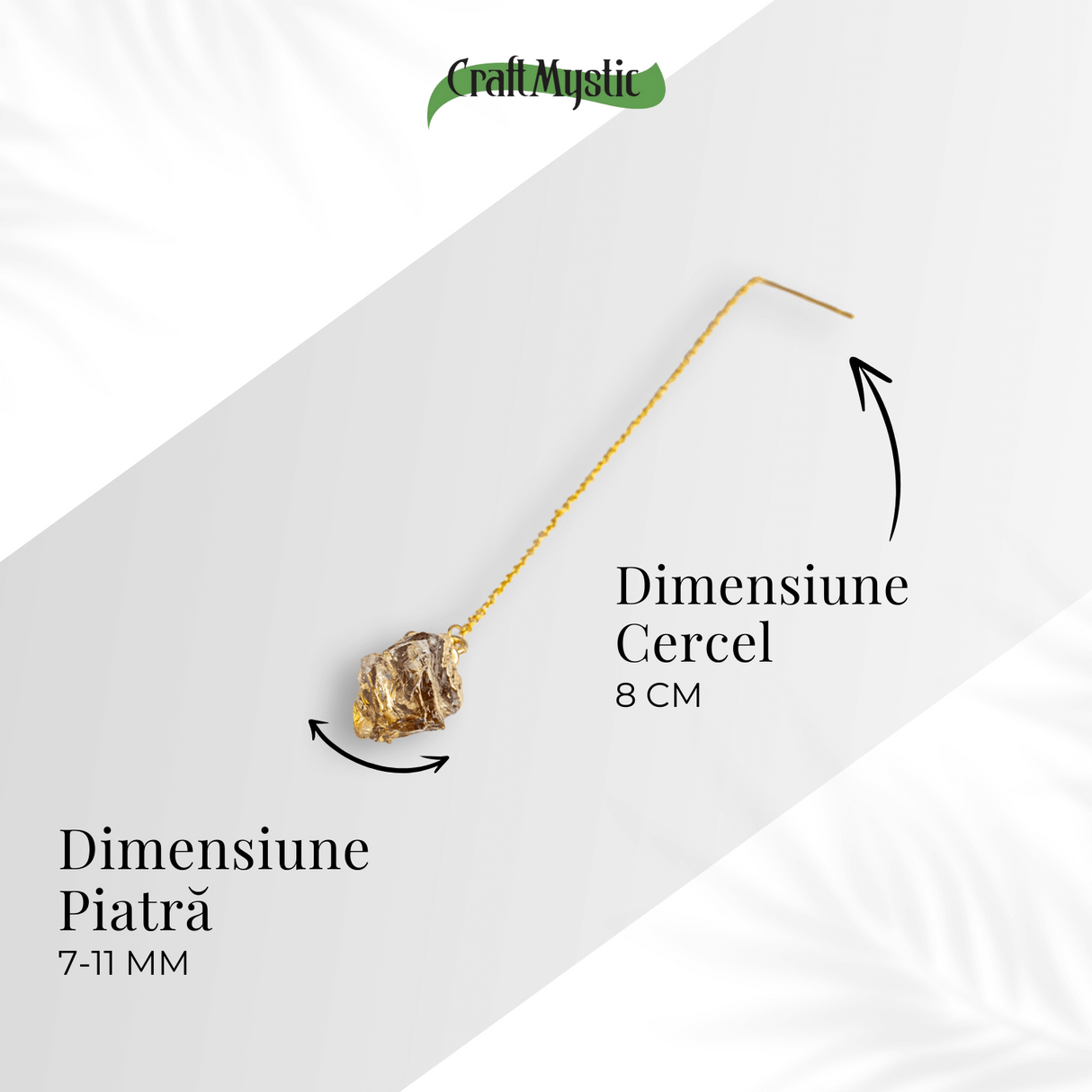 Cercei lungi pentru Vitalitate si Incredere – Piatra Citrin Naturala