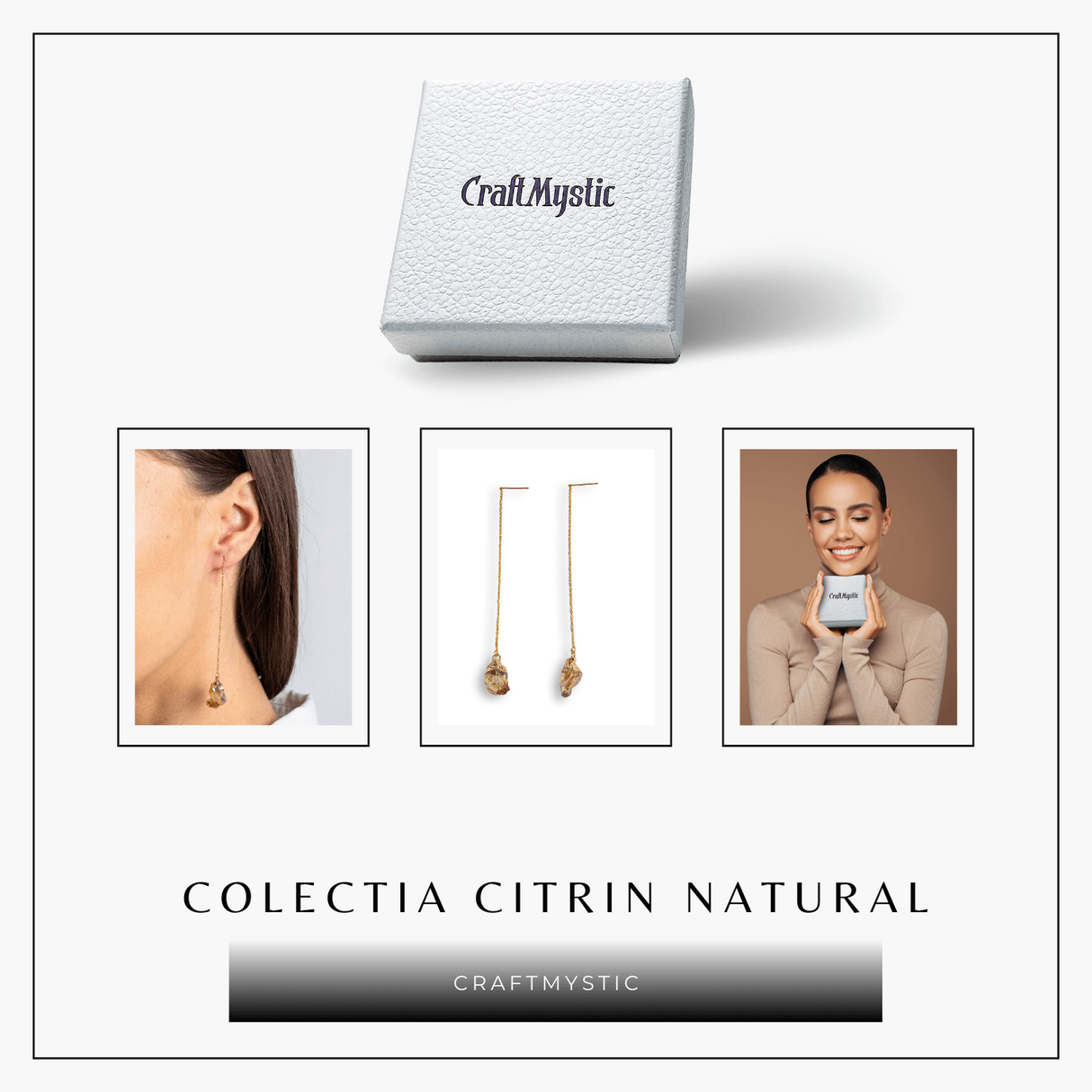 Cercei lungi pentru Vitalitate si Incredere – Piatra Citrin Naturala