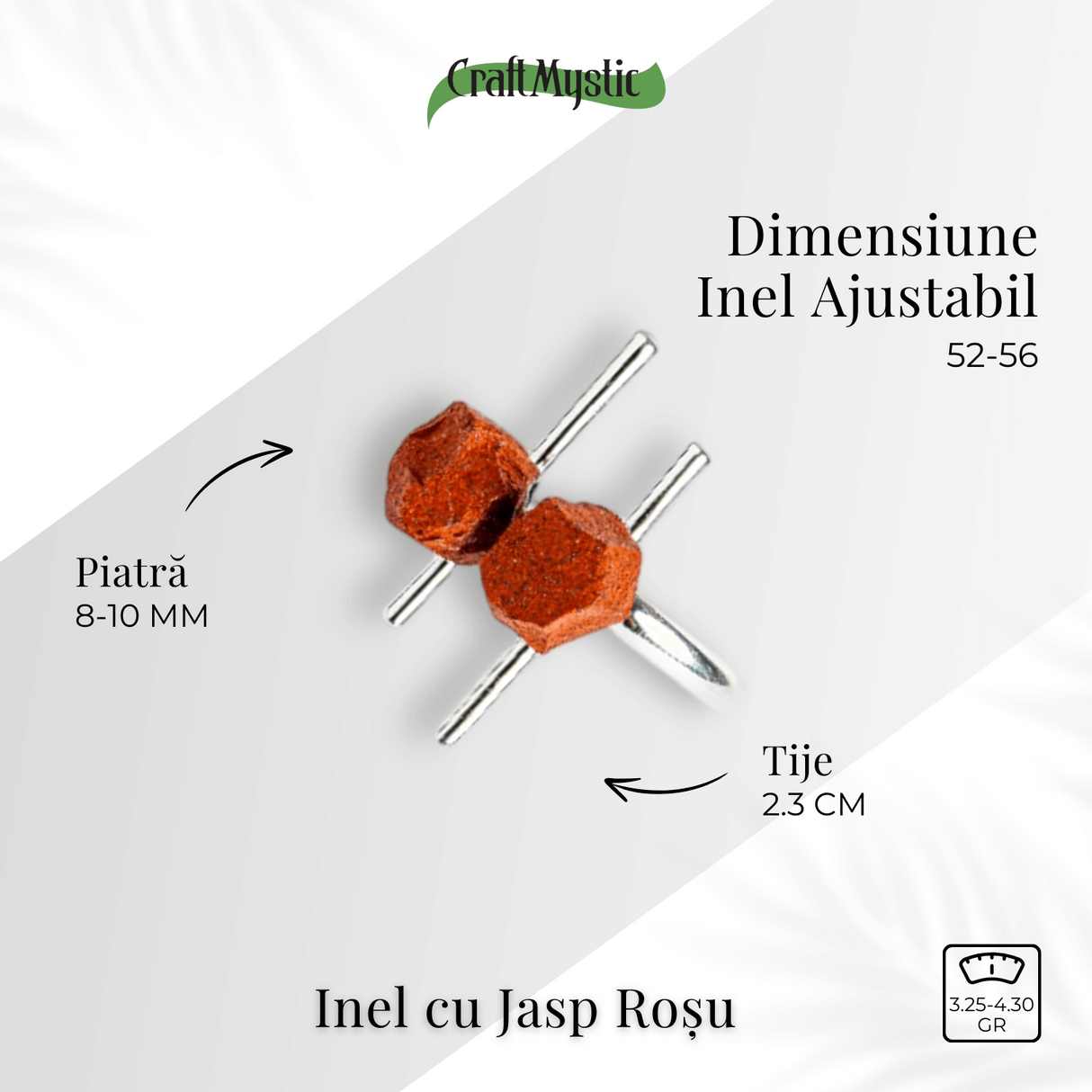 Forta interioara in forma bruta – Inel argintiu cu jasp rosu