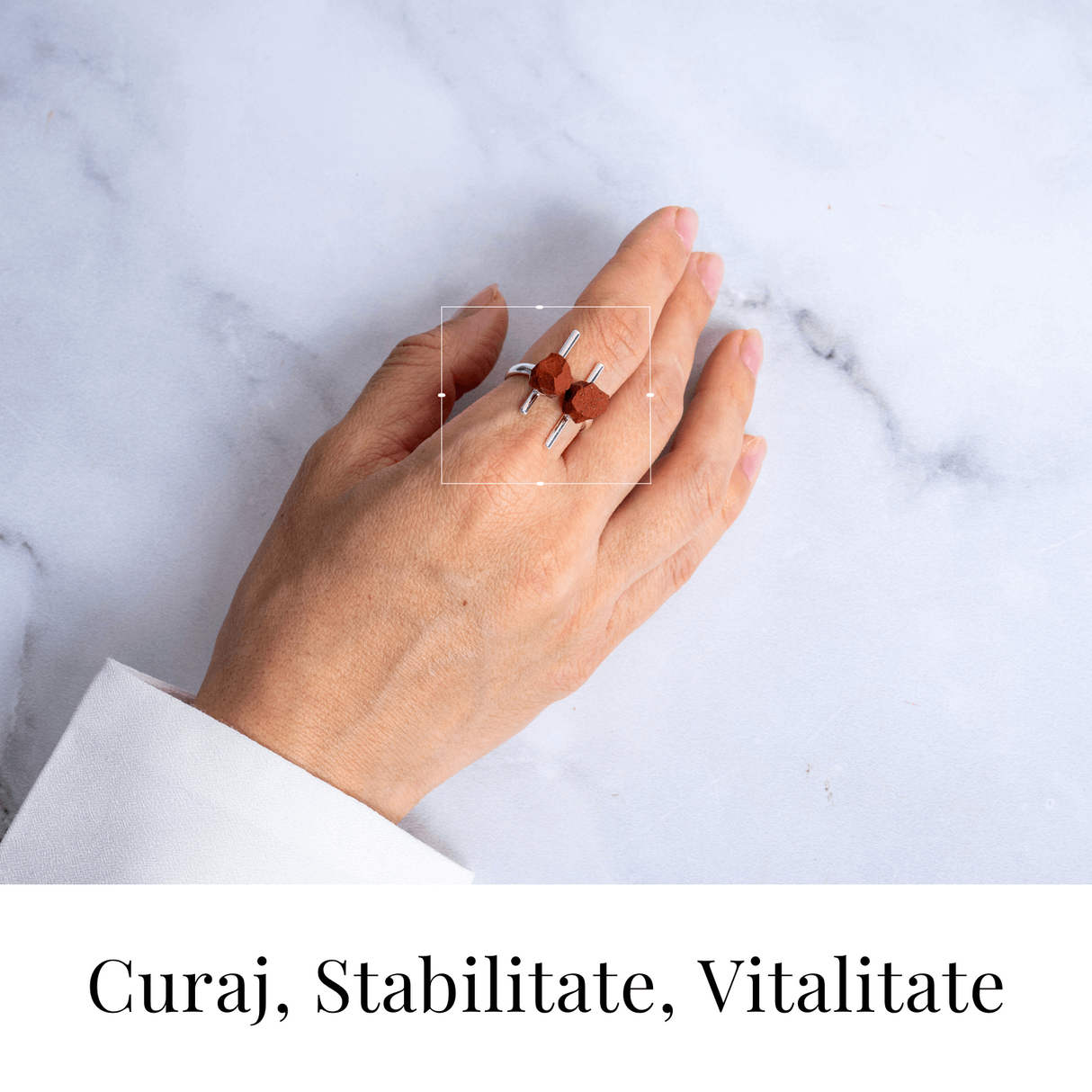 Forta interioara in forma bruta – Inel argintiu cu jasp rosu