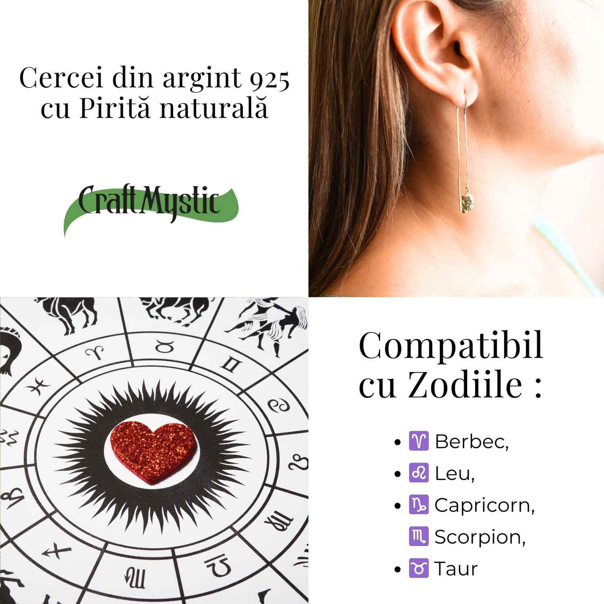 Cercei lungi din argint 925 cu pirita – Stralucire si incredere