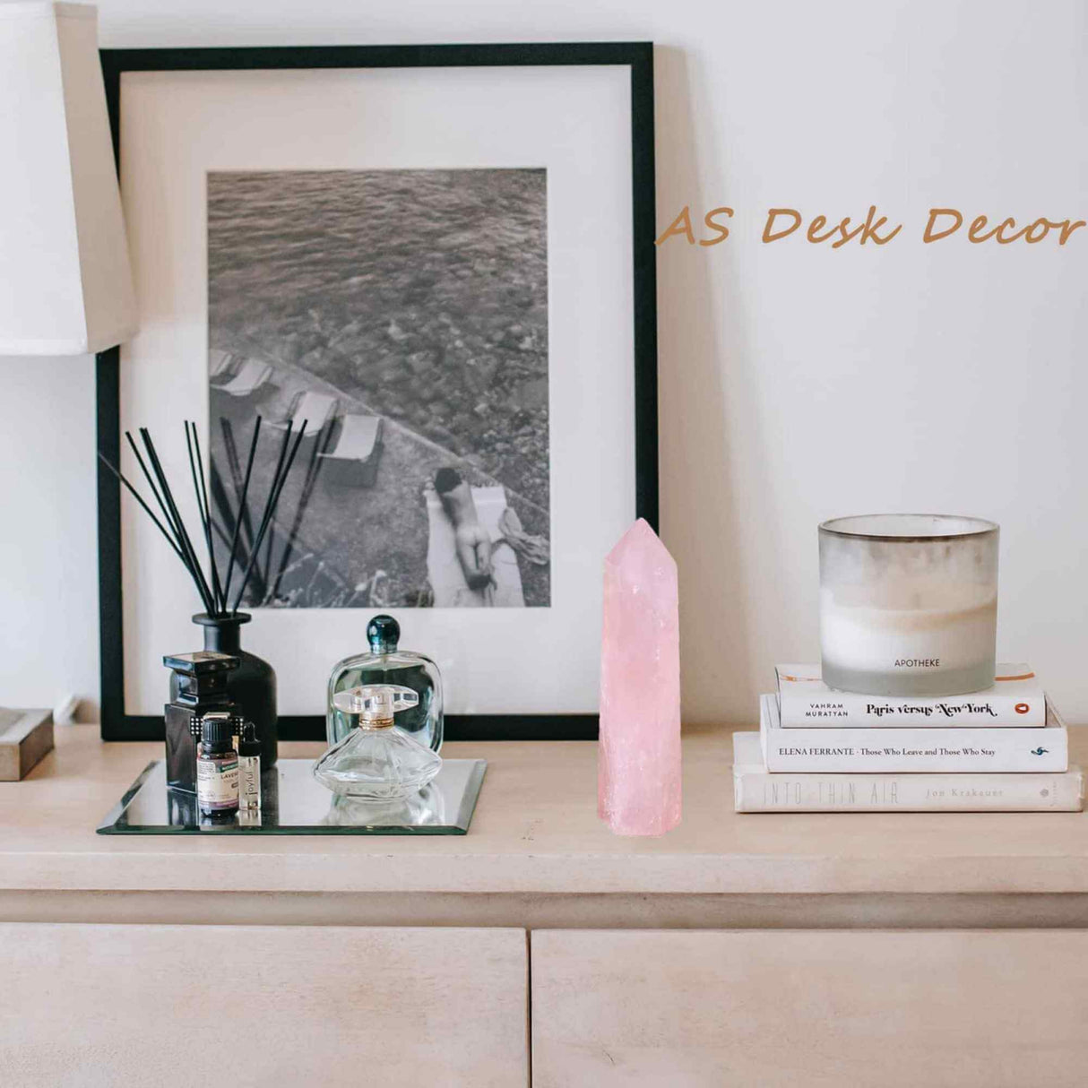 Turn Obelisc de 10-11 cm din Cuart Roz Natural, Bagheta Mare de Cristal Vindecator cu 6 Fatete pentru Reiki, Chakra, Terapie de Meditatie