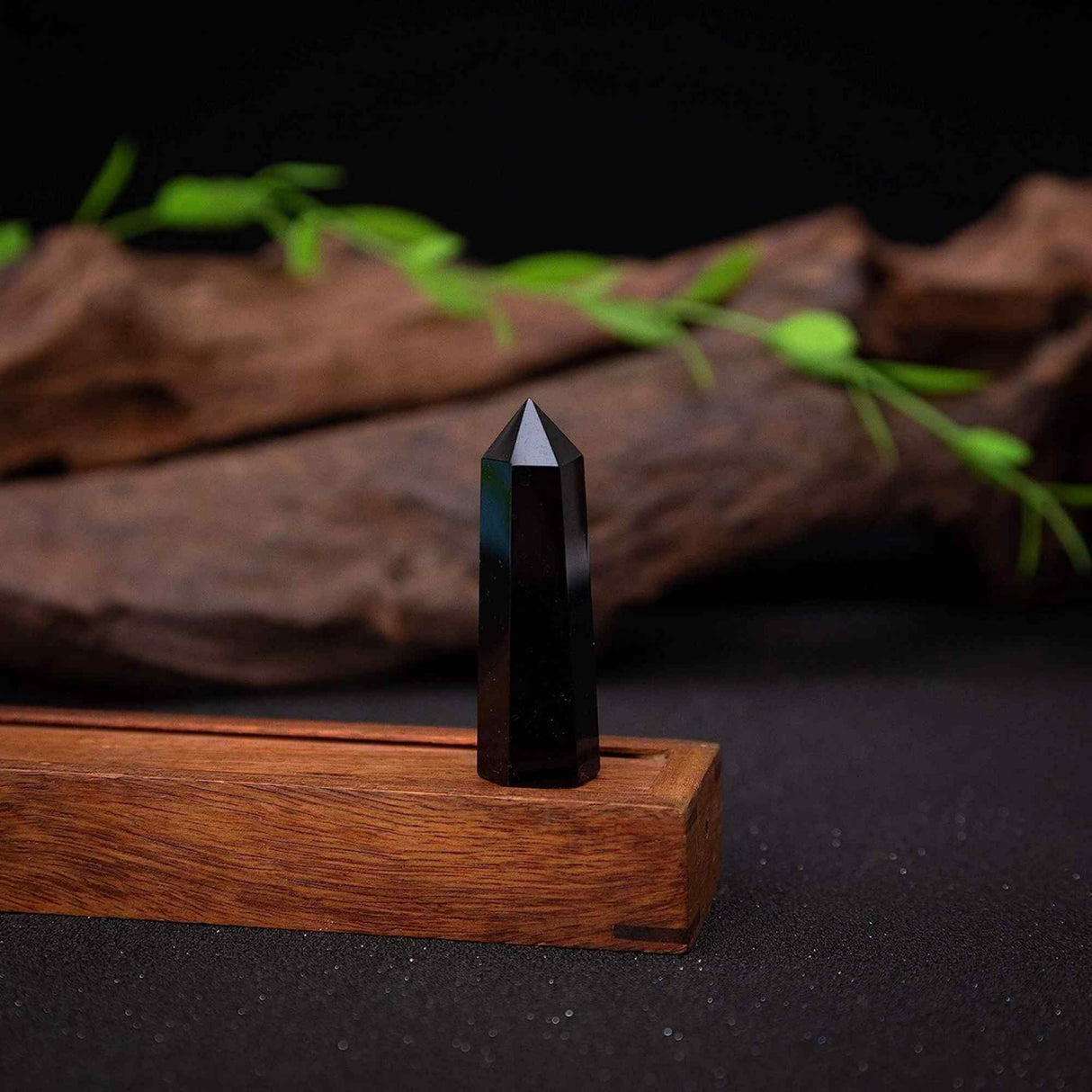 Turn de cristal semipretios vindecator hexagonal Obsidian