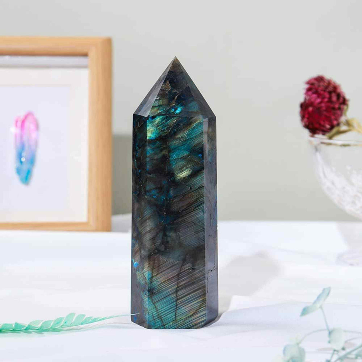 Bagheta din cristal natural de labradorit 10-11 cm