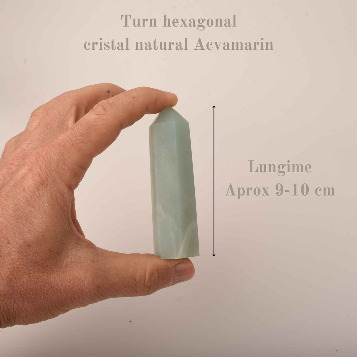 Turn din cristal natural unicat Acvamarin 9-10 cm