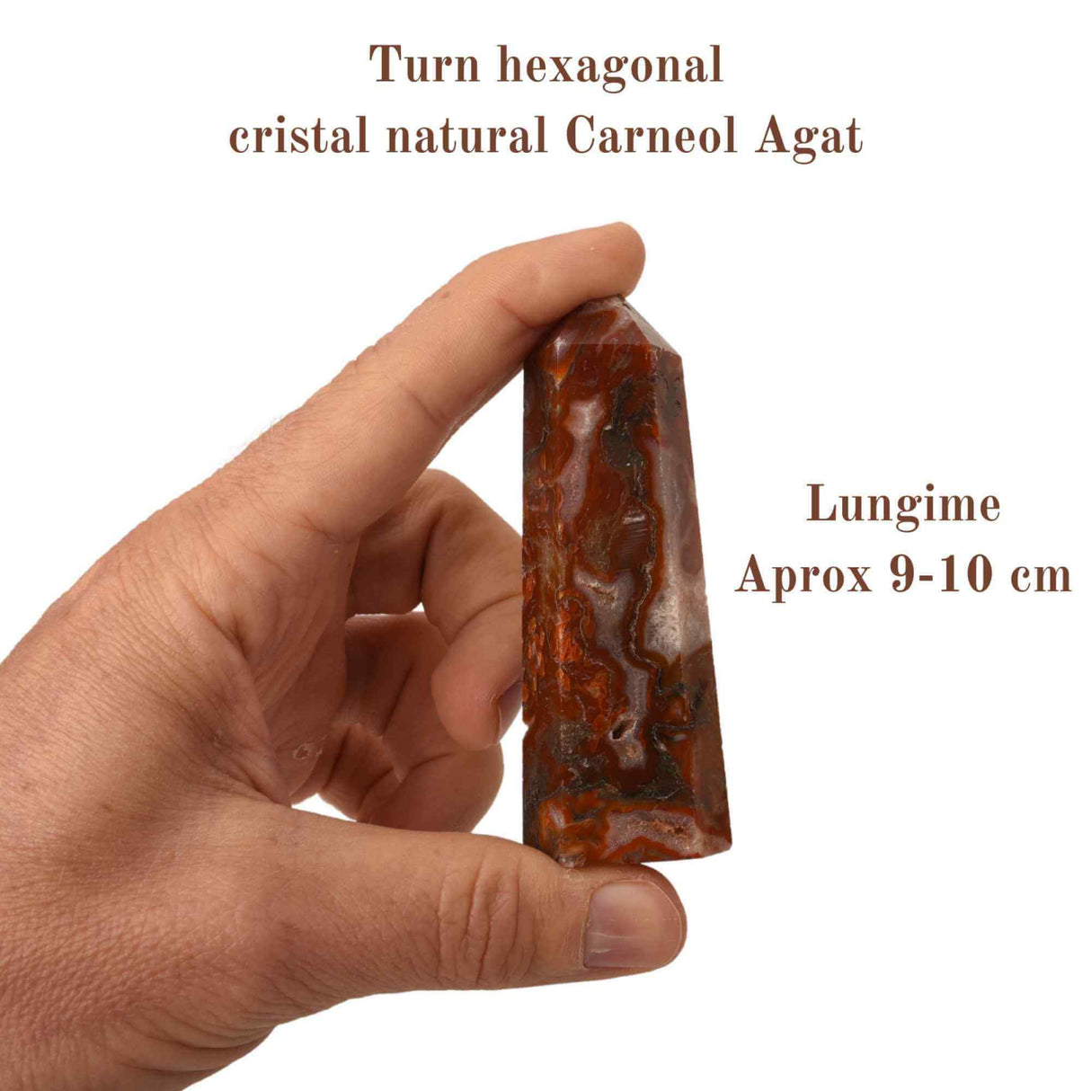 Turn din cristal natural unicat Carneol Agat 9-10 cm