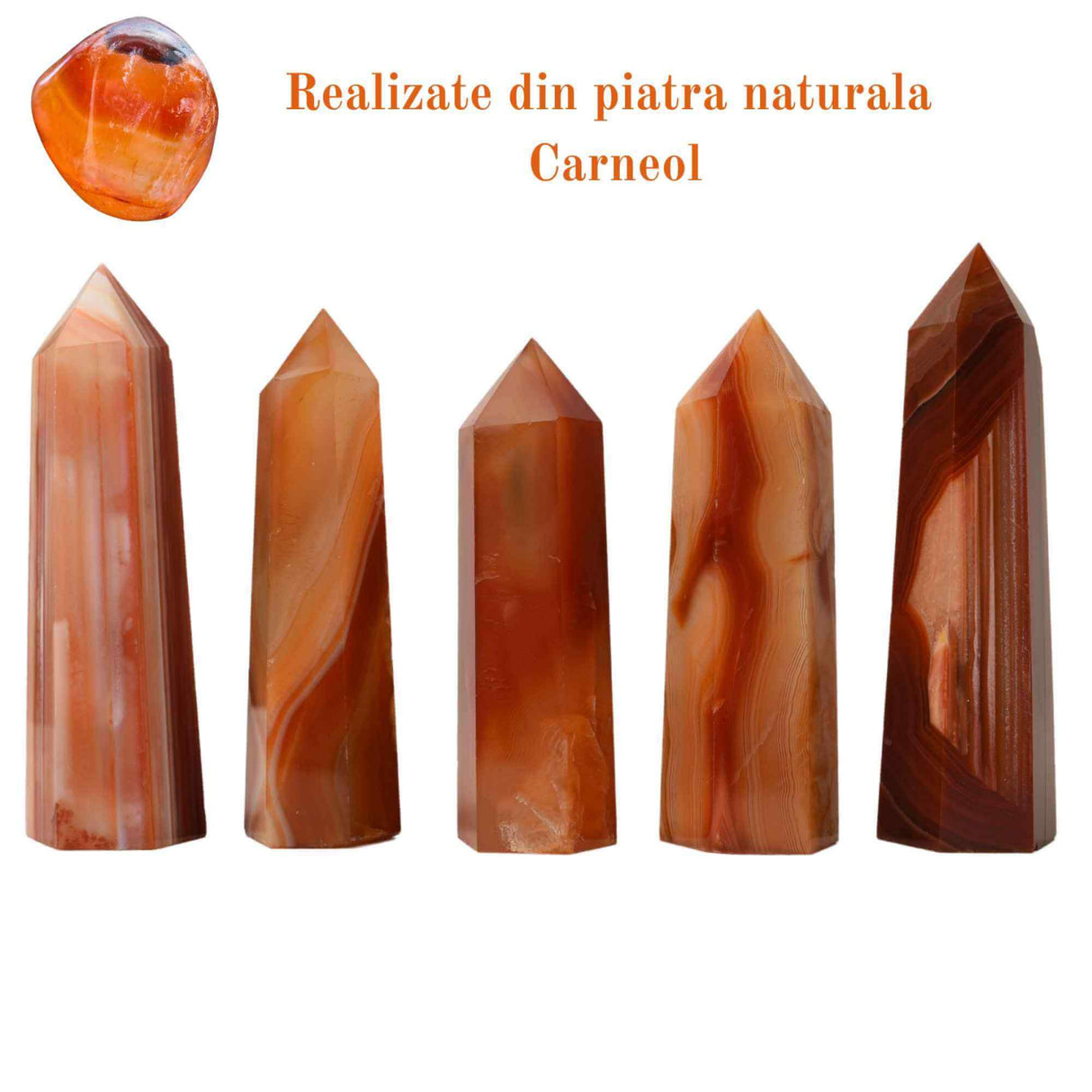 Turn din cristal natural unicat Carneol 9-10 cm