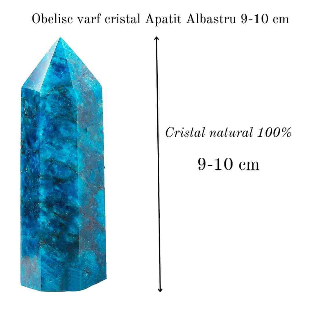 Turnul de cristal natural Apatit Albastru 9-10 cm