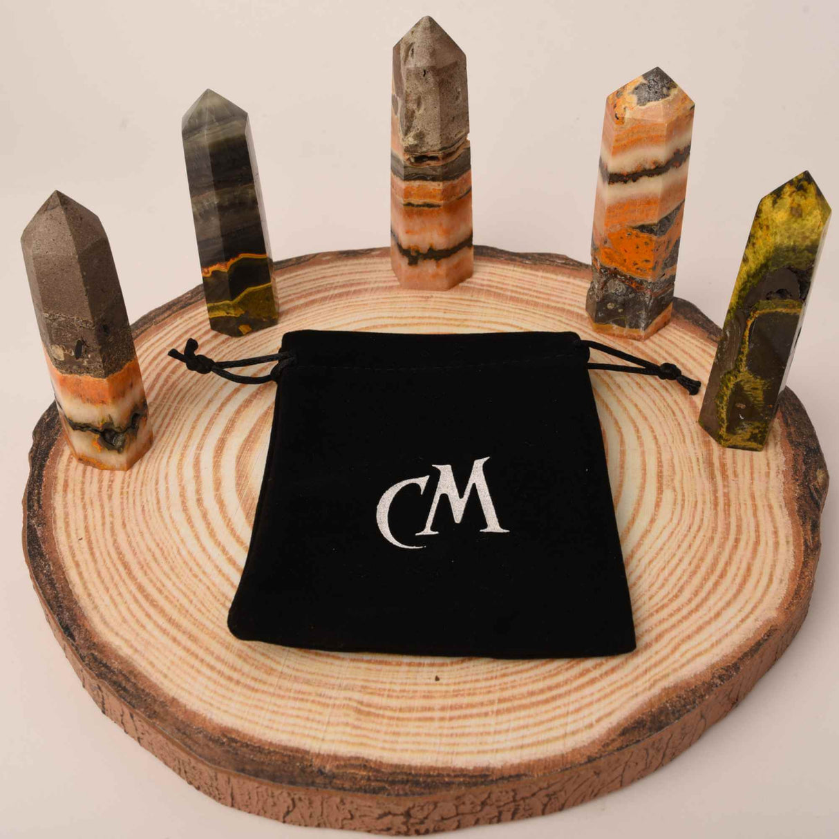 Turn din cristal natural unicat Jasp Bondar 8-9 cm