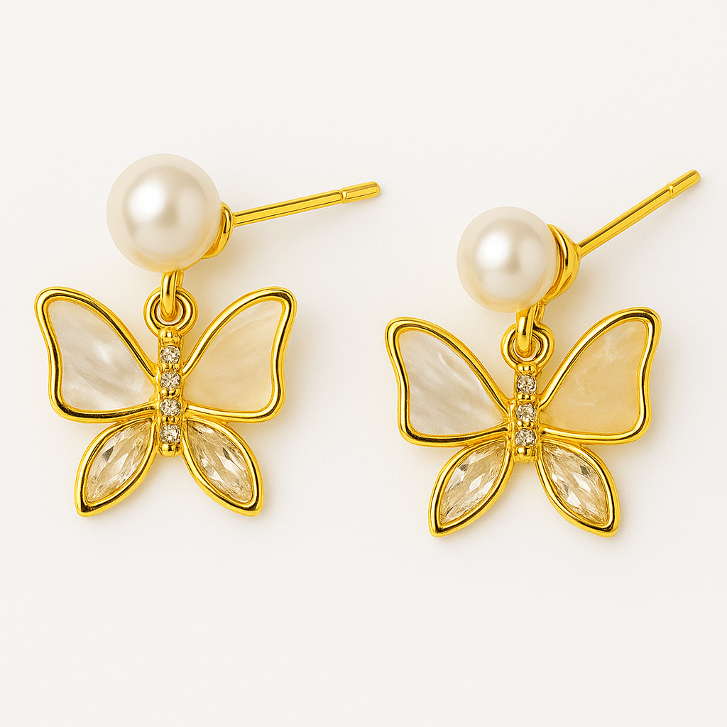 Zbor lin in fiecare zi – Cercei cu perla naturala si detalii fine