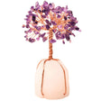 Copacel 13-14 cm din pietre semipretioase polisate de ametist si baza de piatra naturala de cuart transparent - Arbore din cristale semipretioase pentru energie pozitiva atrage norocul, decor Feng Shui, cadou spiritual