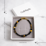 Scut Energetic – Bratara cu Agat Negru, Obsidian si Ochi de Tigru
